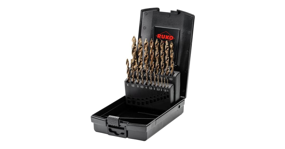 Set burghie elicoidale HSS-Co 5 (pentru inox) - 19 piese 259214ERO