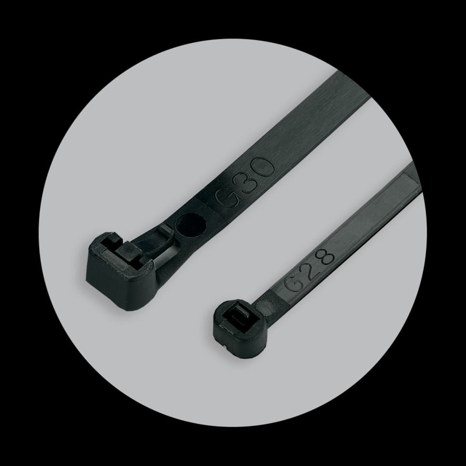 COLIERE PLASTIC NEGRE, DEGAJABILE, Benman, 370x7.6mm (100pcs)