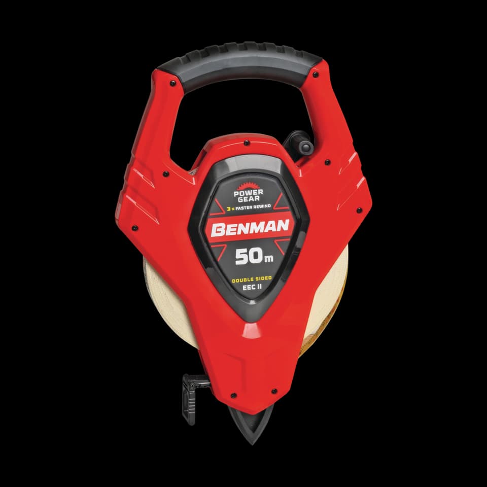 RULETĂ DE MĂSURĂRI TOPOMETRICE DIN FIBRĂ DE STICLĂ, BENMAN PROFESSIONAL 3X-SPEED, 165ft X 15mm