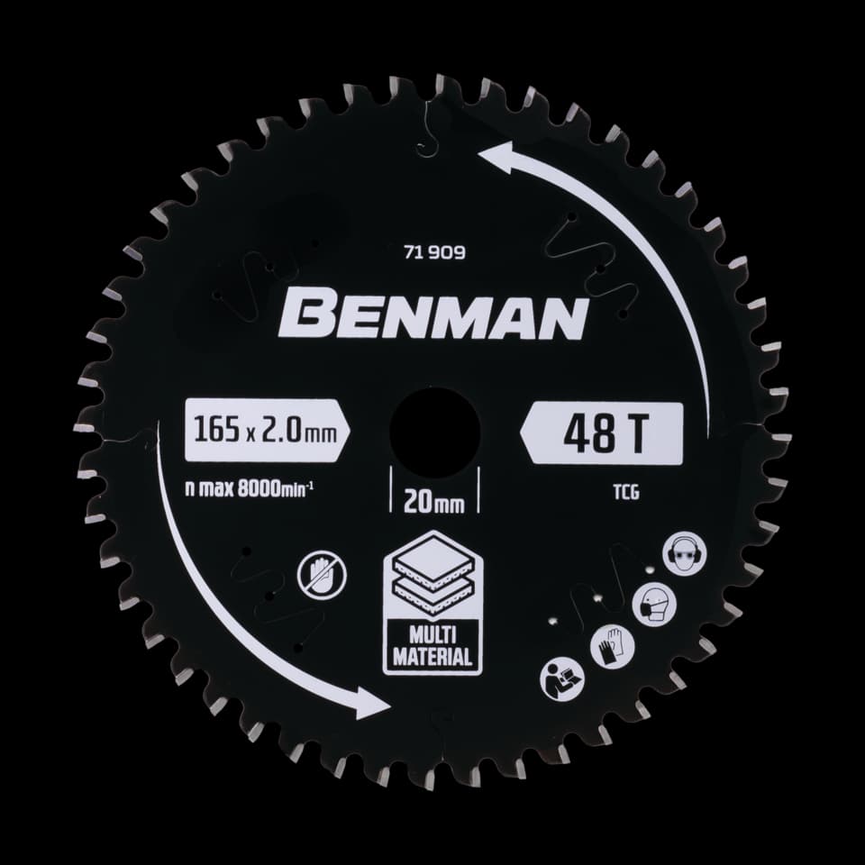 LAMĂ DE FIERĂSTRĂU CIRCULAR PENTRU ALUMINIU 165x2.0mm/20mm, 48T BENMAN