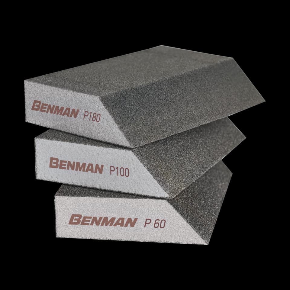 BURETE PENTRU SLEFUIT, 4 LATURI, 1 LATURA IN UNGHI P180, 125x90x25mm, BENMAN
