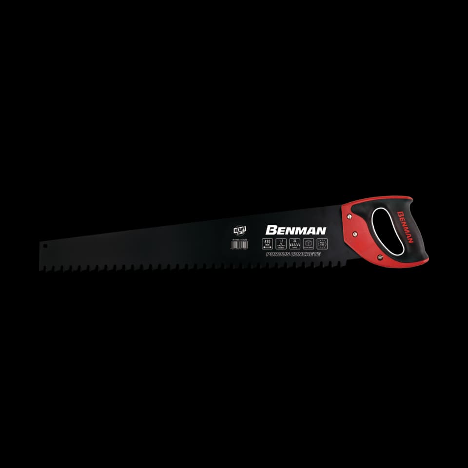 FIERĂSTRĂU DE MÂNĂ PENTRU BETON POROS CU MÂNER ERGONOMIC 34/34, 630mm, BENMAN