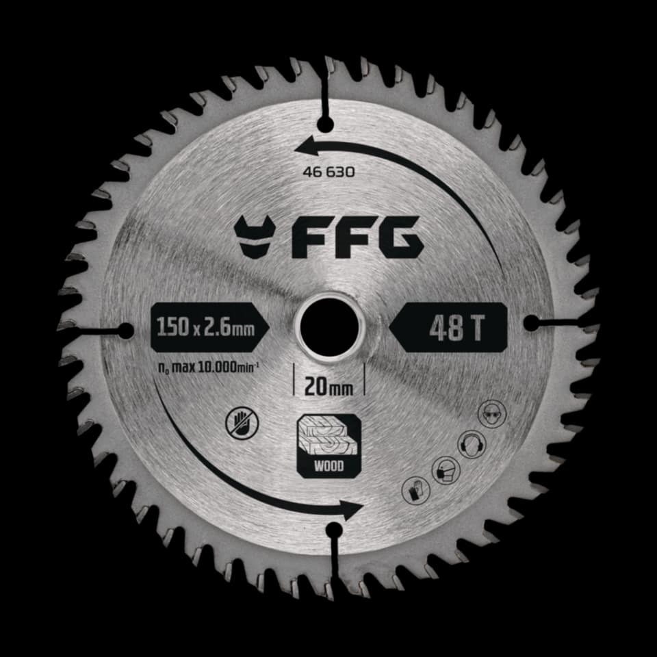 LAMĂ DE FIERĂSTRĂU CIRCULAR PENTRU LEMN 150x20mm, 48T, FF GROUP