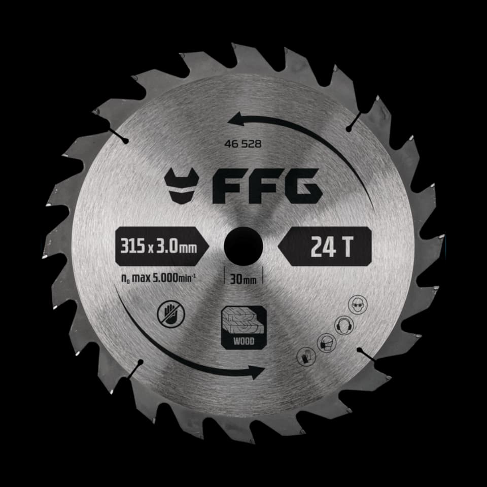 LAMĂ DE FIERĂSTRĂU CIRCULAR PENTRU TĂIEREA A LEMNULUI 315x30mm max:5000 min-1 FF GROUP