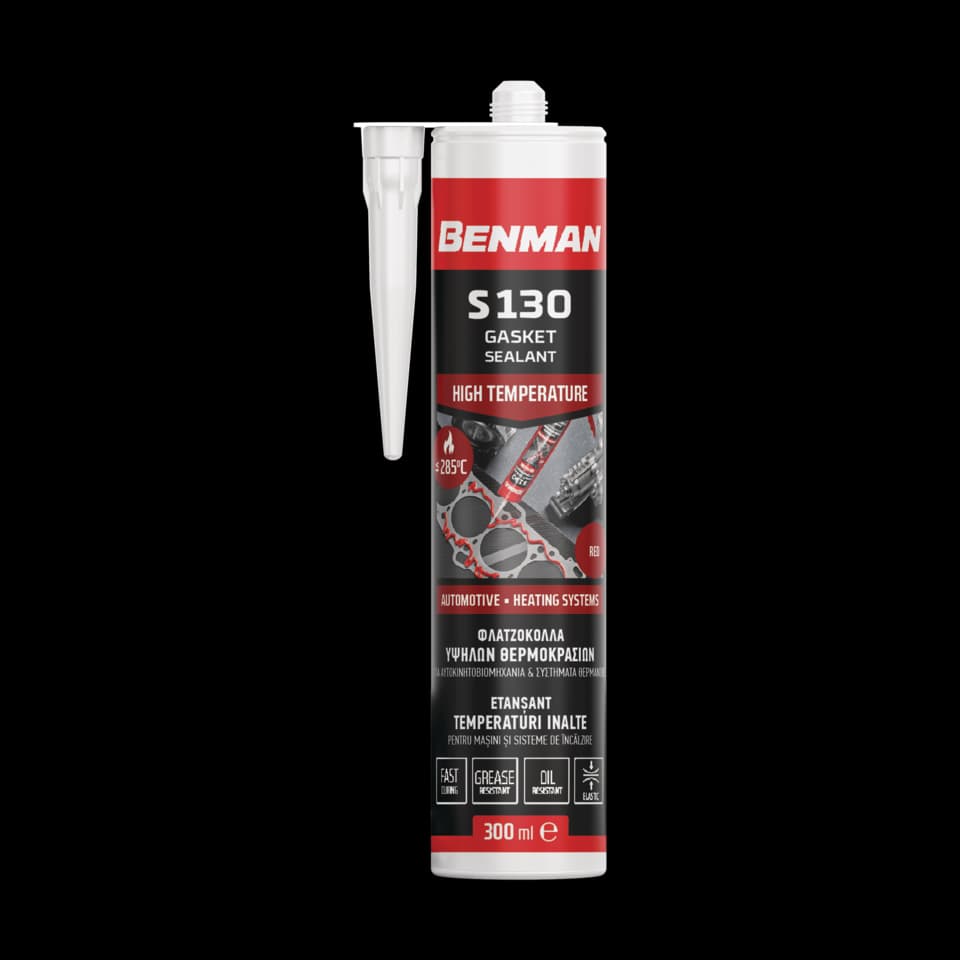 ETANȘANT, GARNITURĂ DE ETANȘARE, TEMPERATURĂ ÎNALTĂ, S130, ROȘU, 300ml, BENMAN