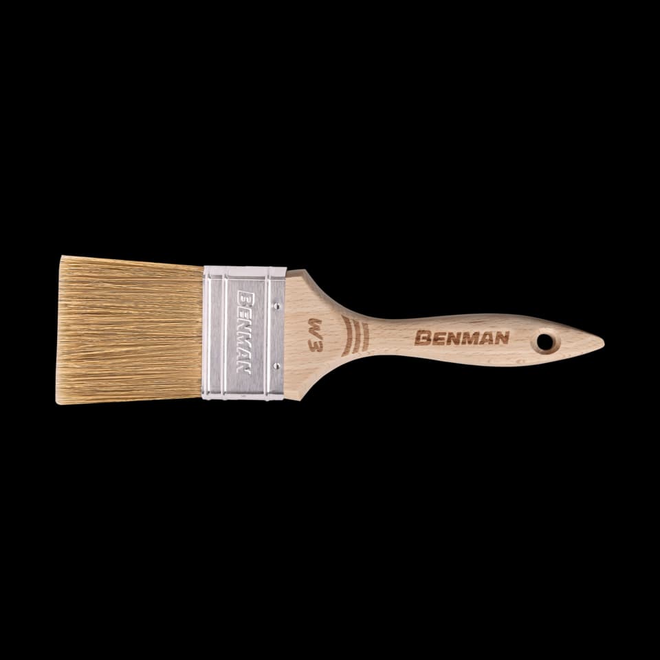 PENSULĂ PLATĂ AMERICANA W3, PERI ALBI, MÂNER DIN LEMN, 30mm, BENMAN