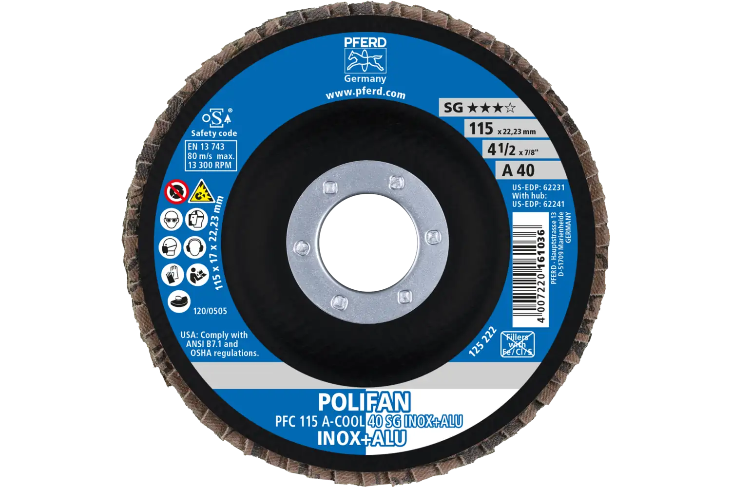 Disc lamelar frontal (POLIFAN) PFC 115 A-COOL 40 SG INOX+ALU 2