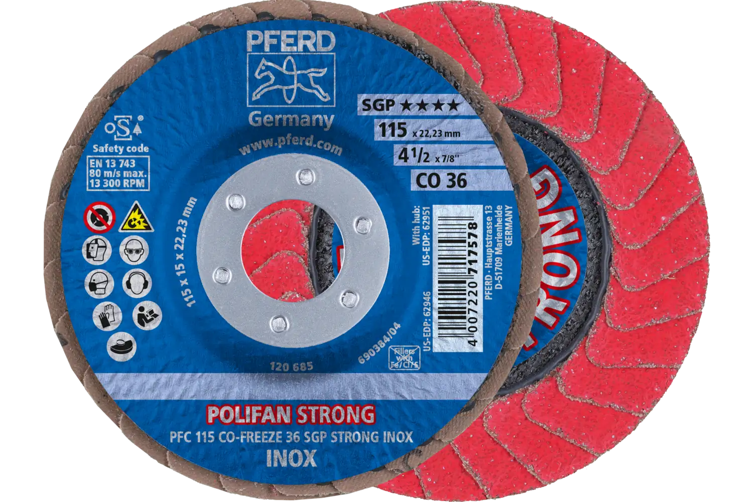 Disc lamelar frontal (POLIFAN) PFC 115 CO-FREEZE 36 SGP STRONG INOX