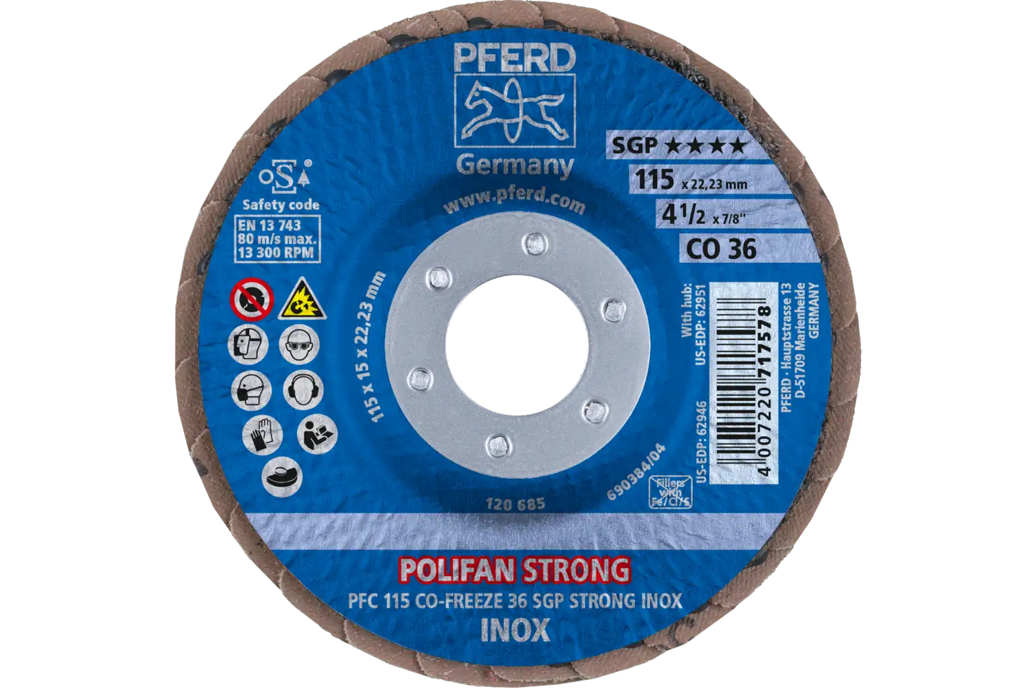 Disc lamelar frontal (POLIFAN) PFC 115 CO-FREEZE 36 SGP STRONG INOX 2