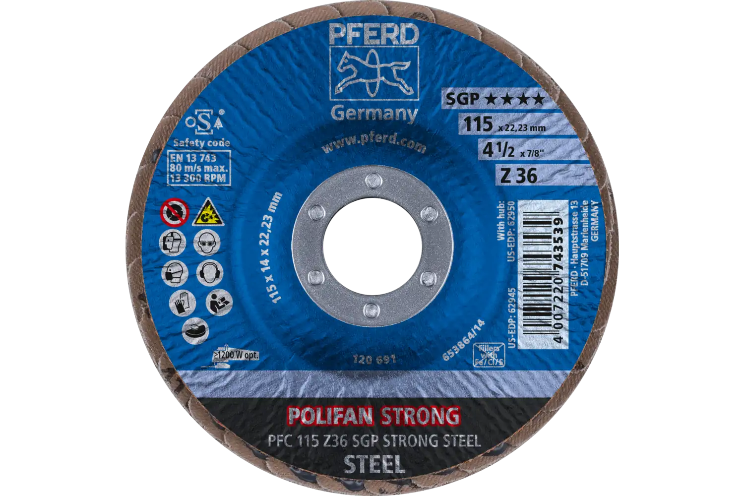 Disc lamelar frontal (POLIFAN) PFC 115 Z 36 SGP STRONG STEEL 2