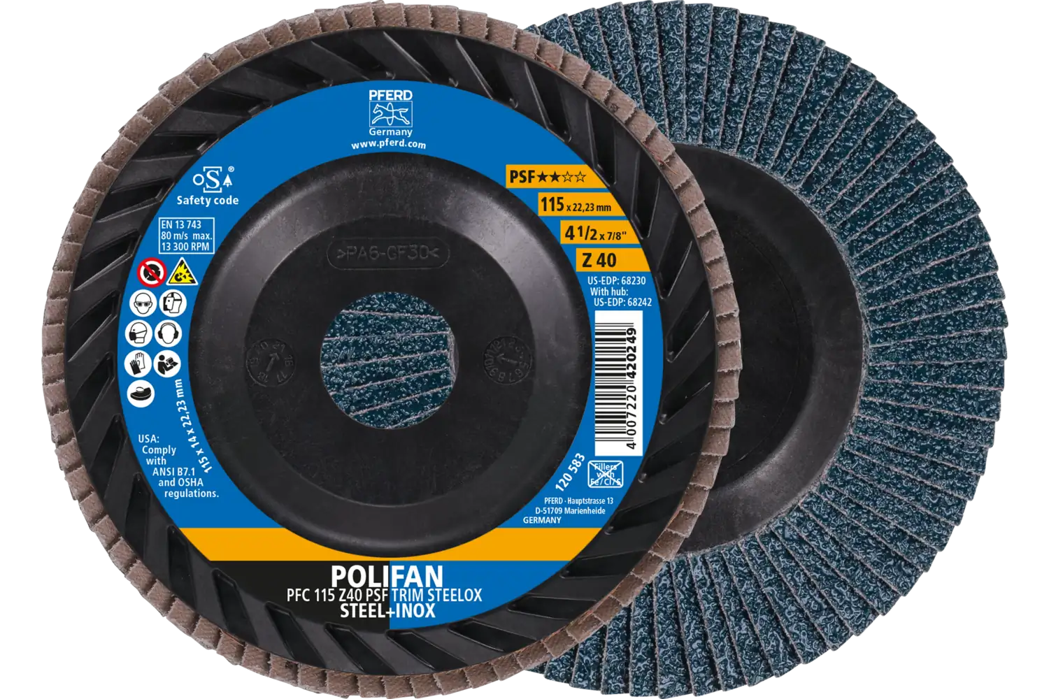 Disc lamelar frontal (POLIFAN) PFC 115 Z 40 PSF TRIM STEELOX