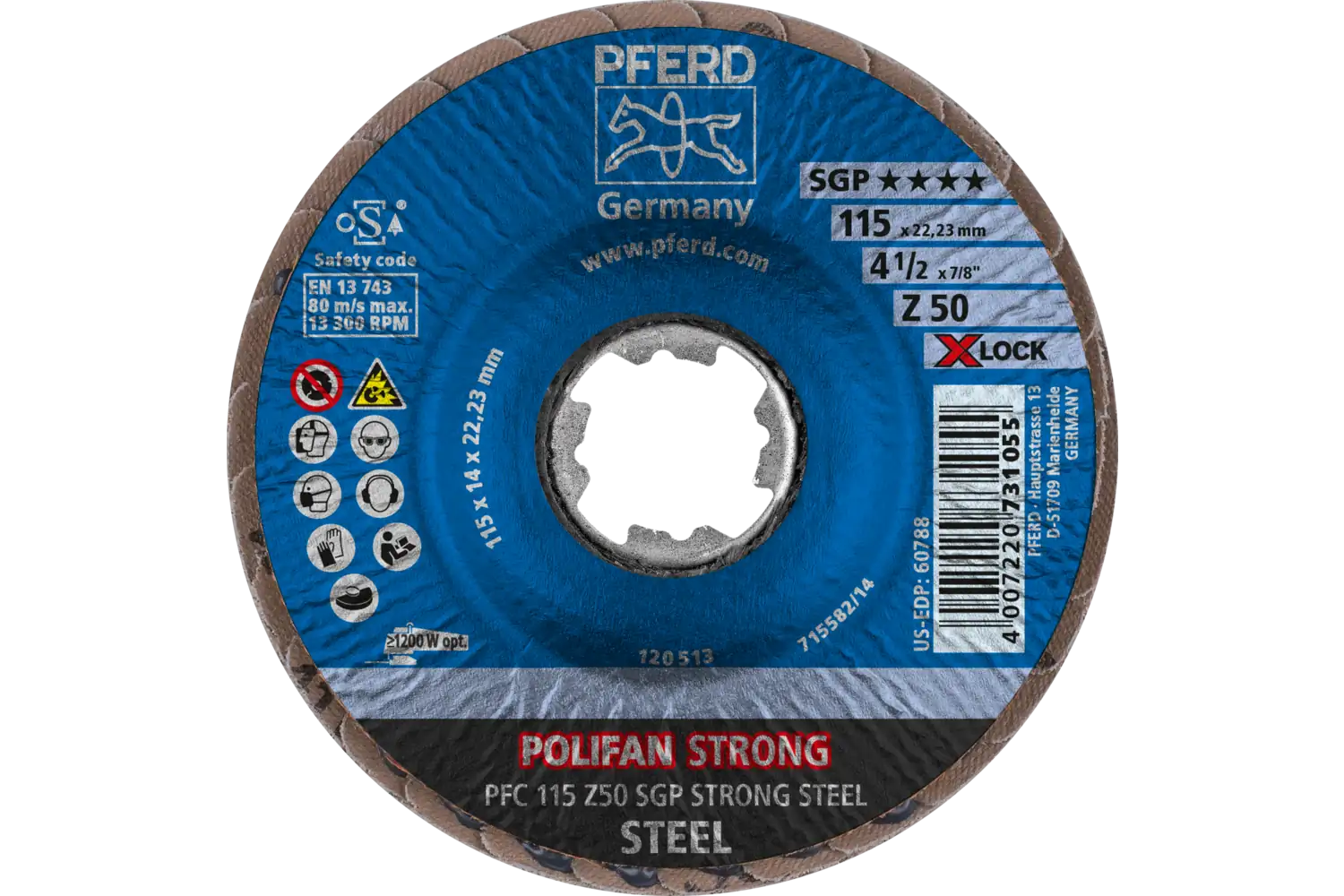 Disc lamelar frontal (POLIFAN) PFC 115 Z 50 SGP STRONG STEEL/X-LOCK 2