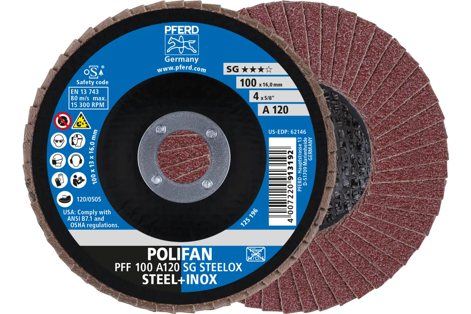 Disc lamelar frontal (POLIFAN) PFF 100 A 120 SG STEELOX/16,0