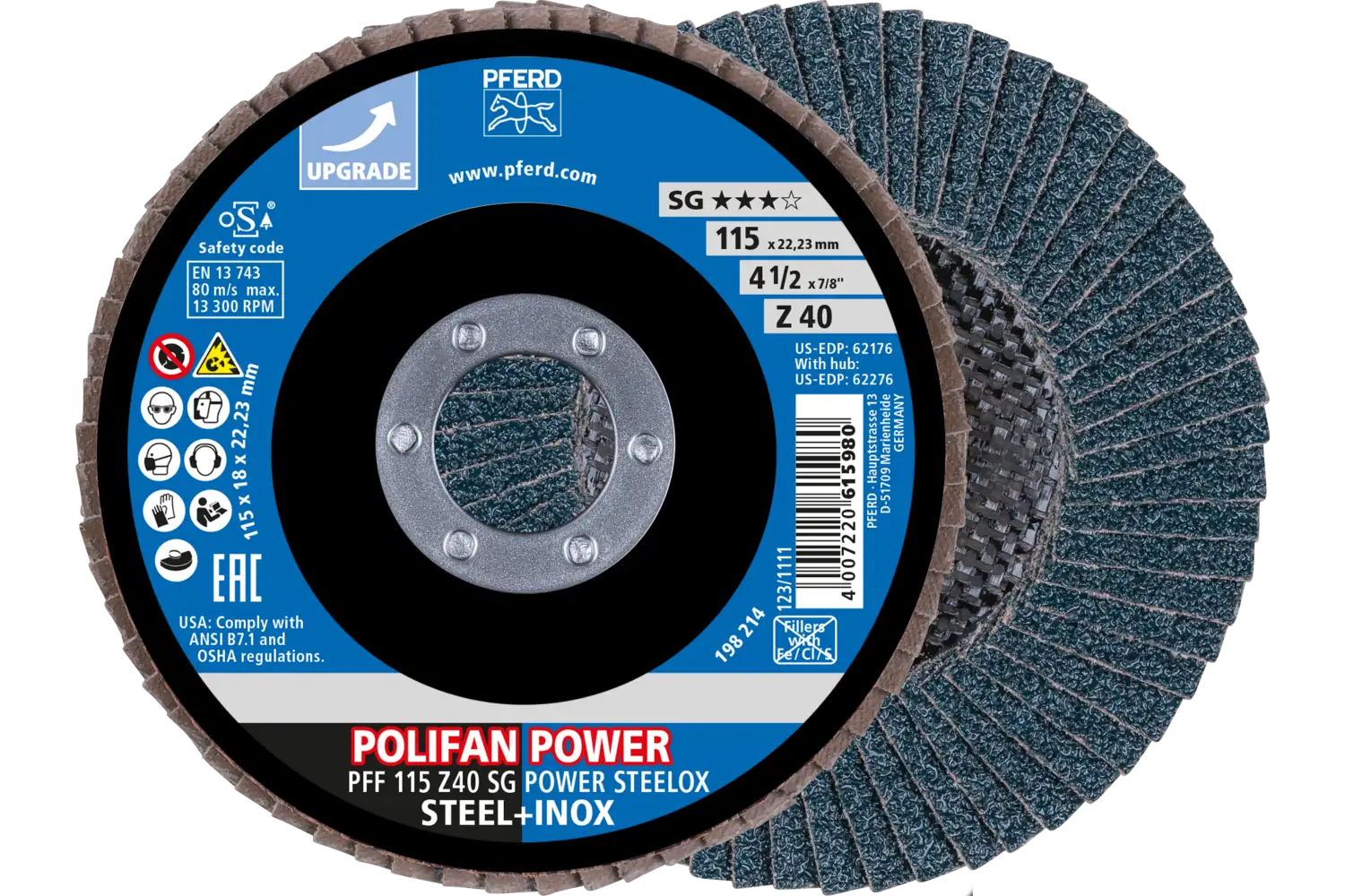 Disc lamelar frontal (POLIFAN) PFF 115 Z 40 SG POWER STEELOX