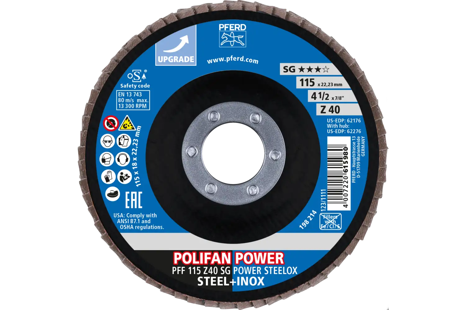 Disc lamelar frontal (POLIFAN) PFF 115 Z 40 SG POWER STEELOX 2