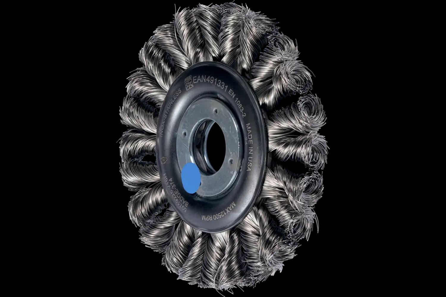 Perie circulară împletită (heavy-duty) din sârmă de oțel POS RBG 11512/22.2 CT INOX 0.35 HD