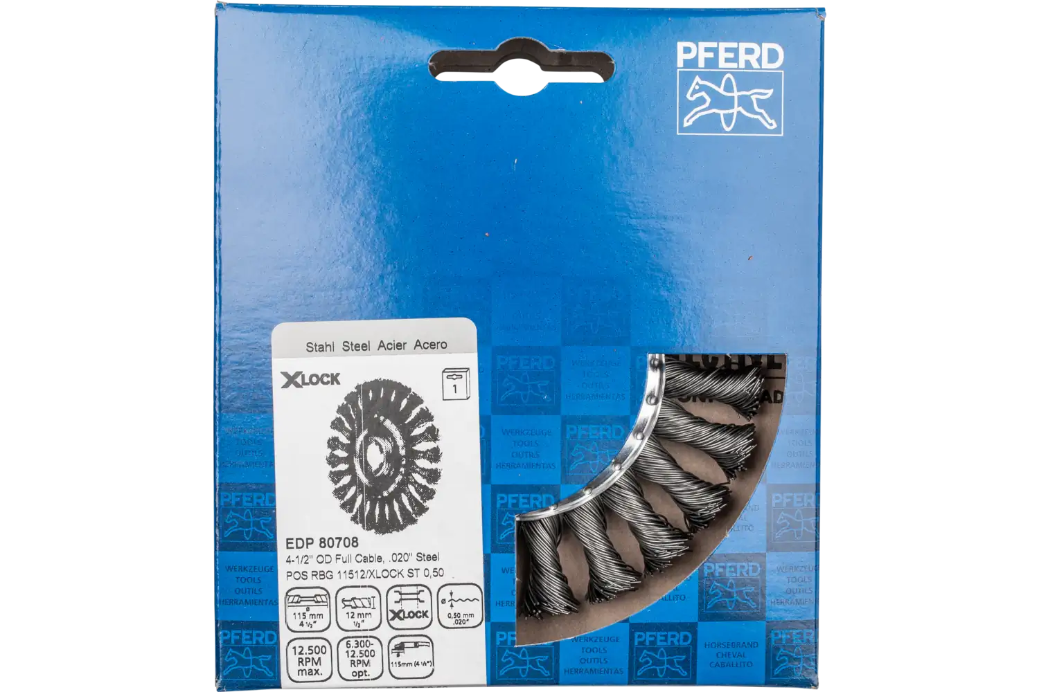 Perie circulară împletită (heavy-duty) din sârmă de oțel POS RBG 11512/X-LOCK ST 0,50 2