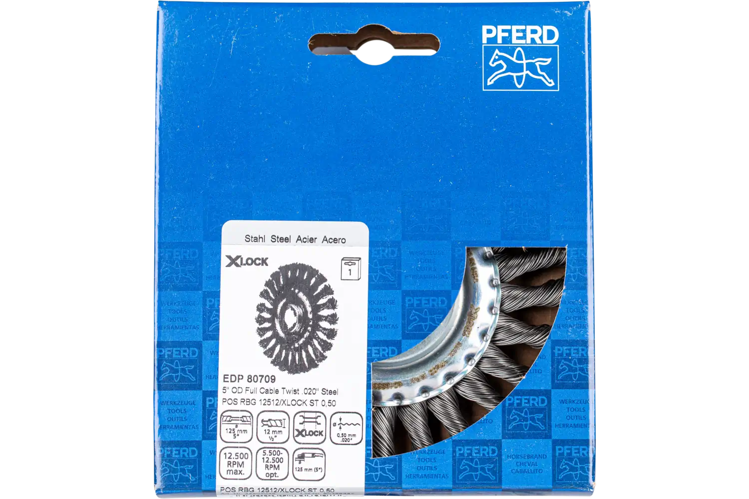 Perie circulară împletită (heavy-duty) din sârmă de oțel POS RBG 12512/X-LOCK ST 0,50 2