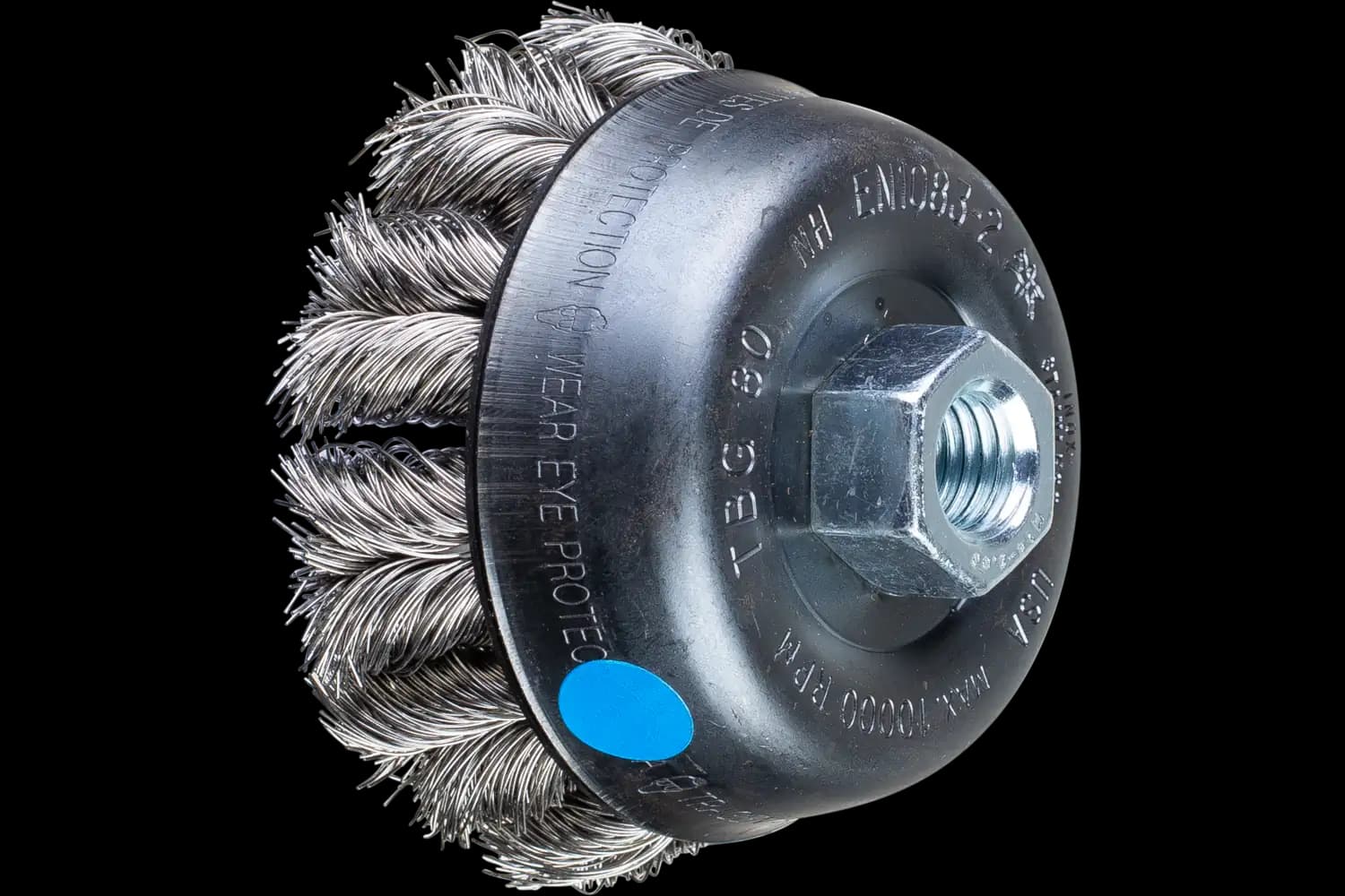 Perie tip oală împletită din sârmă de oțel POS TBG 80/M14 CT INOX 0,35