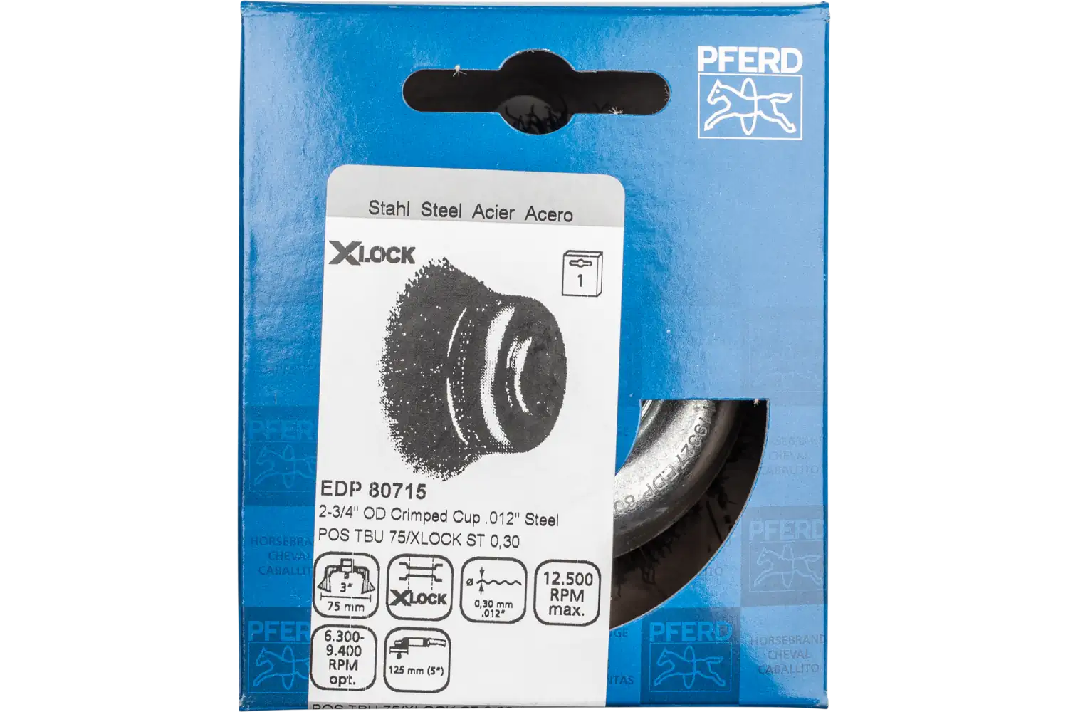 Perie tip oală din sârmă de oțel POS TBU 75/X-LOCK ST 0,30 2