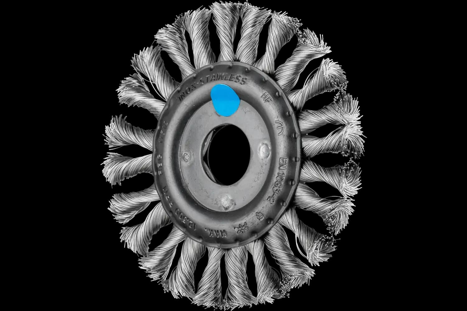 Perie circulară împletită (heavy-duty) din sârmă de oțel POS RBG 11512/22,2 CT INOX 0,35