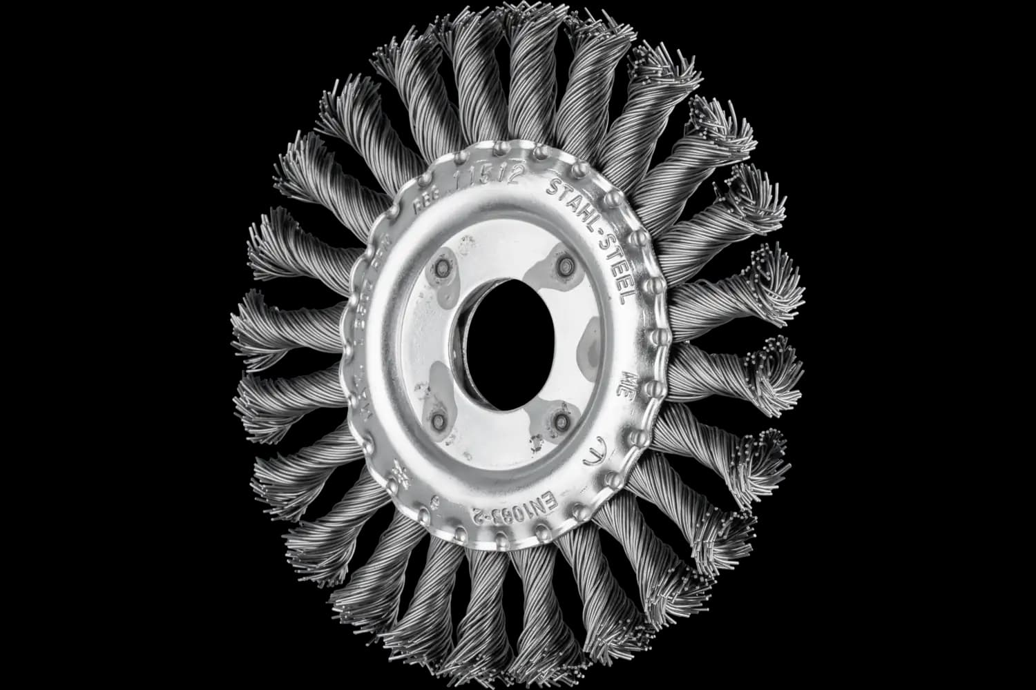 Perie circulară împletită (heavy-duty) din sârmă de oțel POS RBG 11512/22,2 ST 0,50