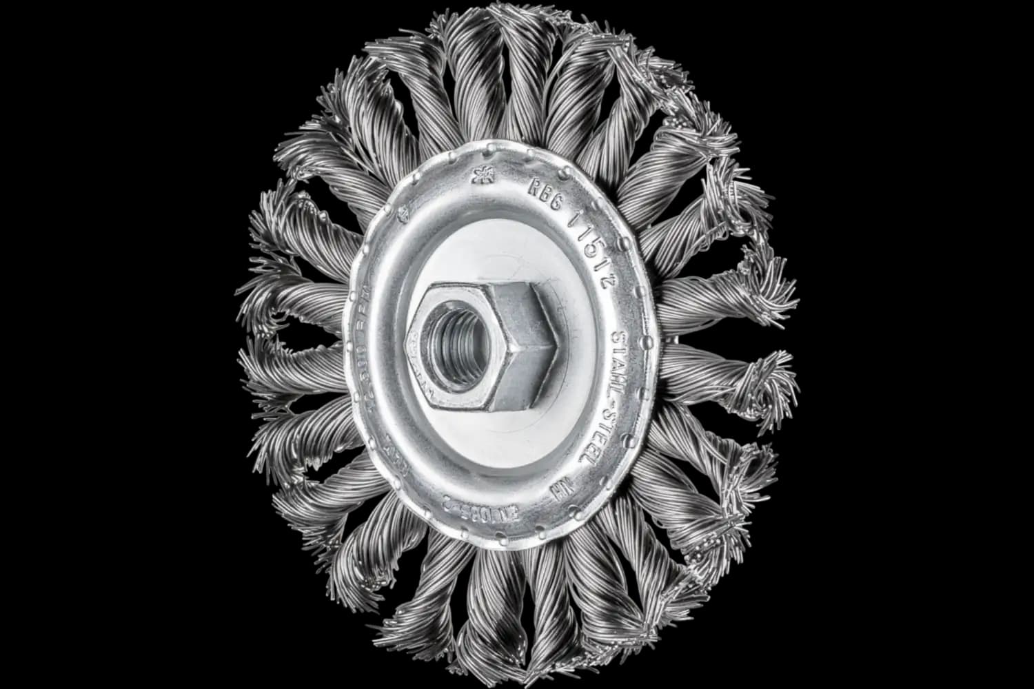 Perie circulară împletită (heavy-duty) din sârmă de oțel POS RBG 11512/M14 CT ST 0,50
