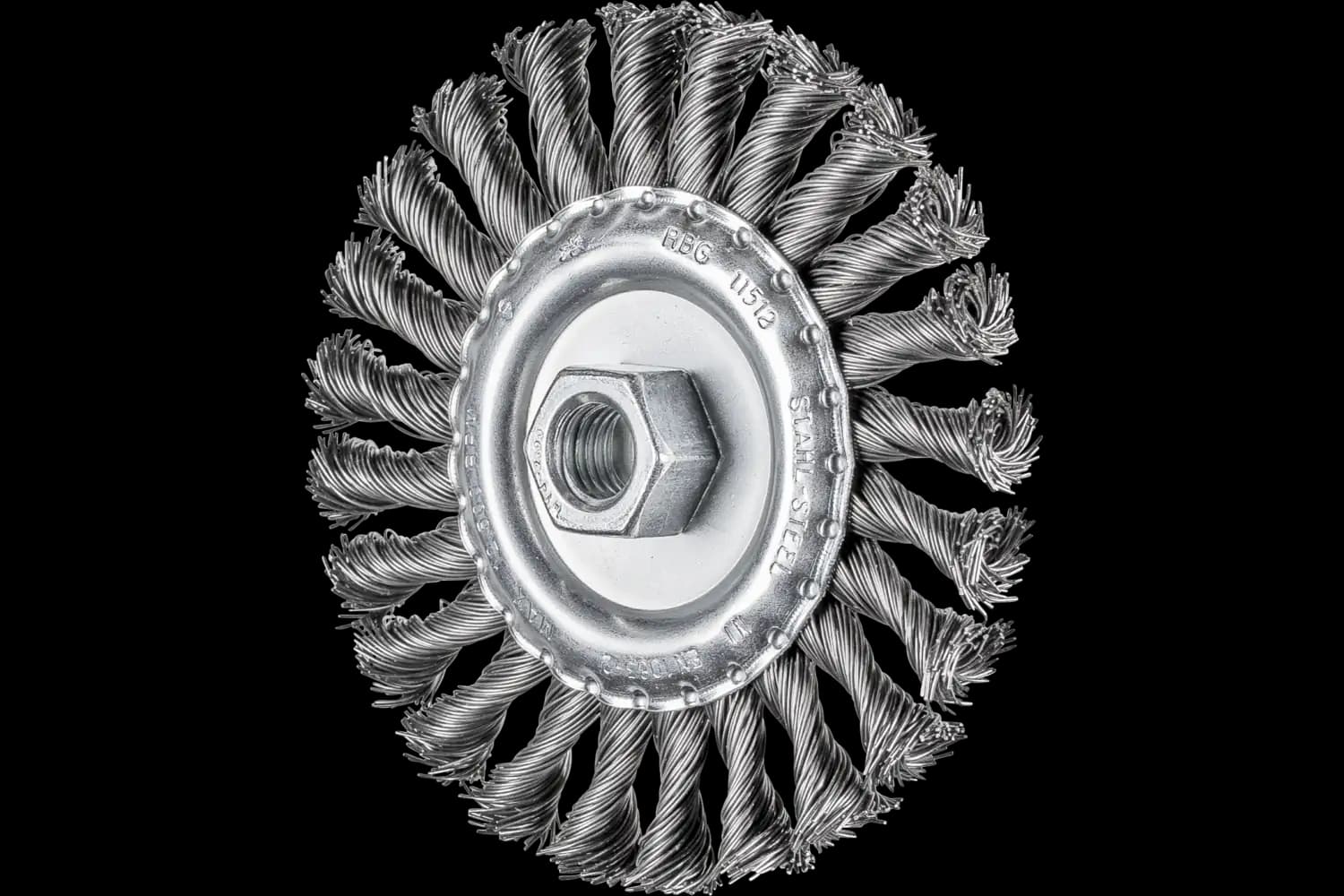 Perie circulară împletită (heavy-duty) din sârmă de oțel POS RBG 11512/M14 ST 0,50