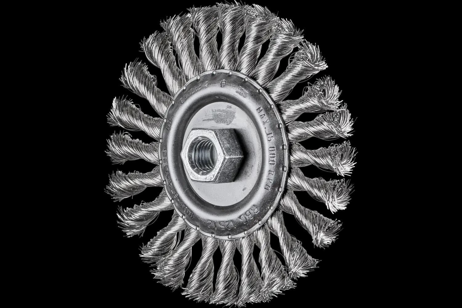 Perie circulară împletită (heavy-duty) din sârmă de oțel POS RBG 12512/M14 INOX 0,35