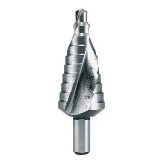 Burghiu treptat, HSS, în dimensiuni în inch, canelat spiralat cu vârf încrucișat 101701 3