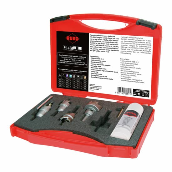 Set carote pentru tablă din carbură metalică - 6 piese, set tăiat plat, 6 buc. 105302 3