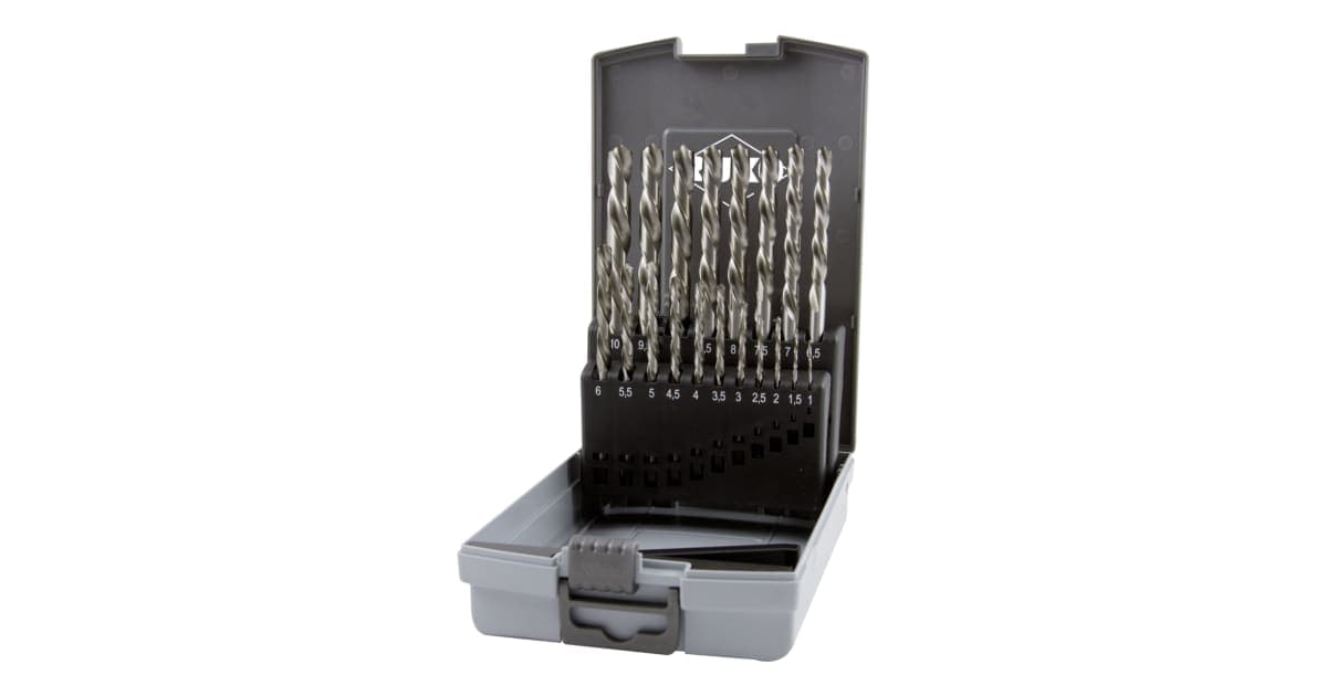 Set burghie elicoidale DIN 338 tip N HSS taiere stanga - 19 buc. 214214LIRO