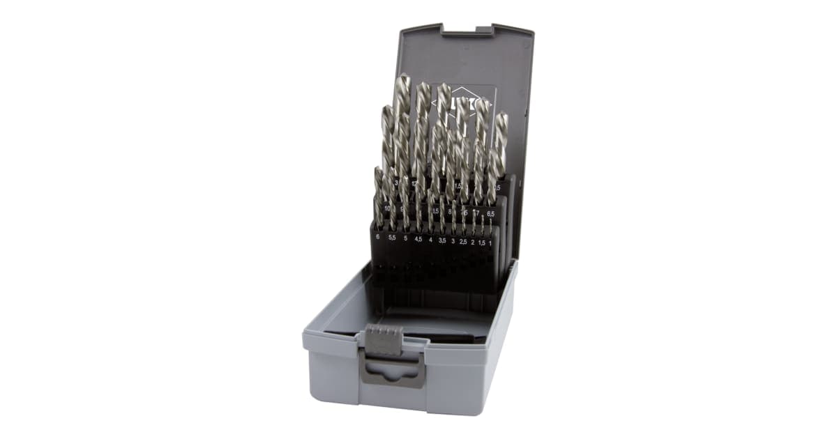 Set burghie elicoidale DIN 338 tip N HSS taiere stanga - 25 buc. 214215LIRO