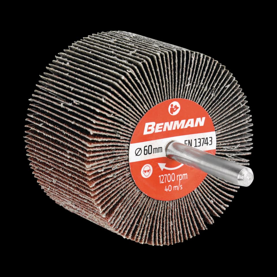 DISC CU LAMELE MONTAT PE AX, TEXTIL, 40x20x6 mm, P080, BENMAN
