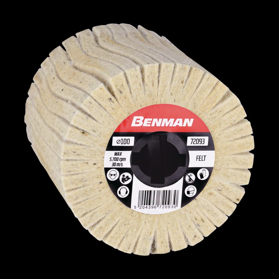 DISC CU LAMELE CU CANAL DE PANĂ DIN PÂSLĂ, 100x100x19 mm BENMAN