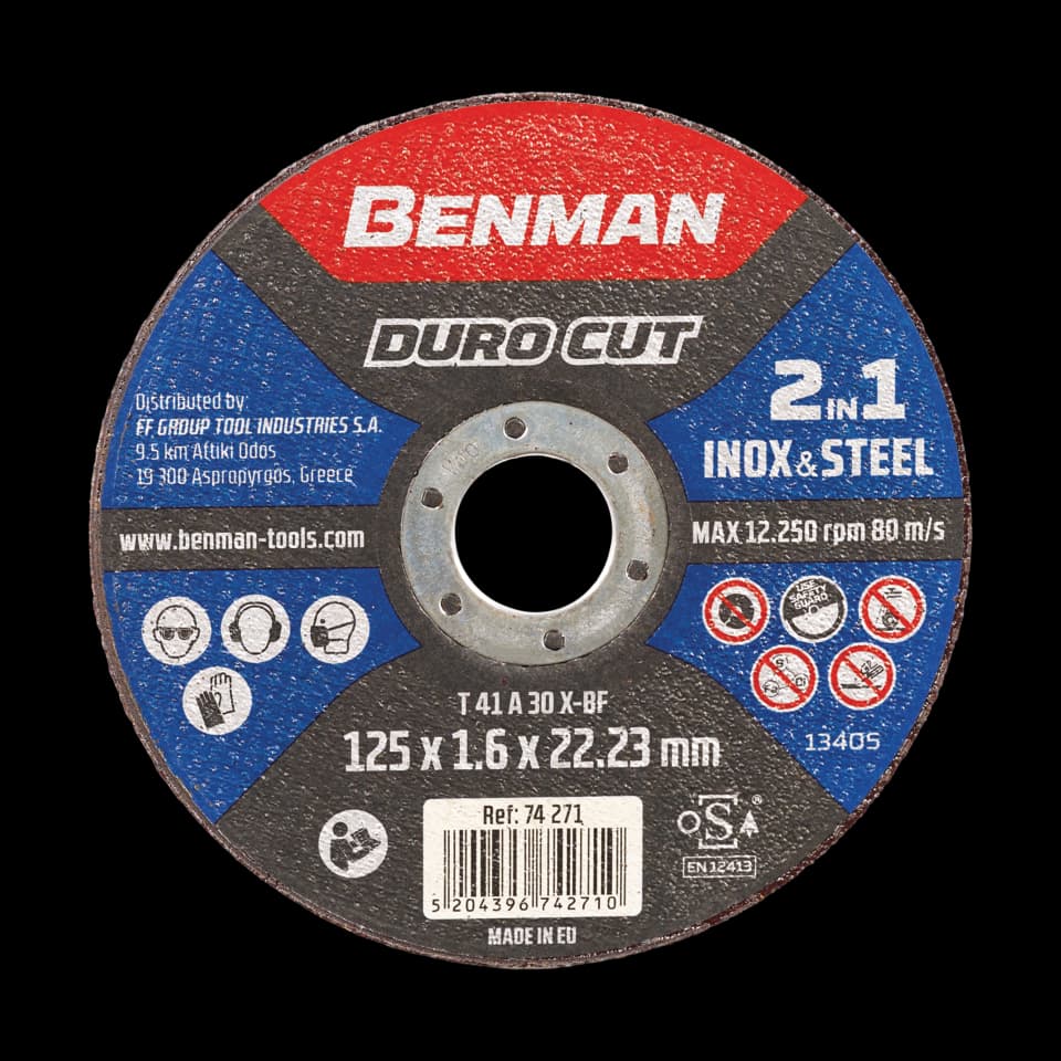 DISC TĂIERE INOX - OŢEL, DURO CUT 125x1.6mm BENMAN