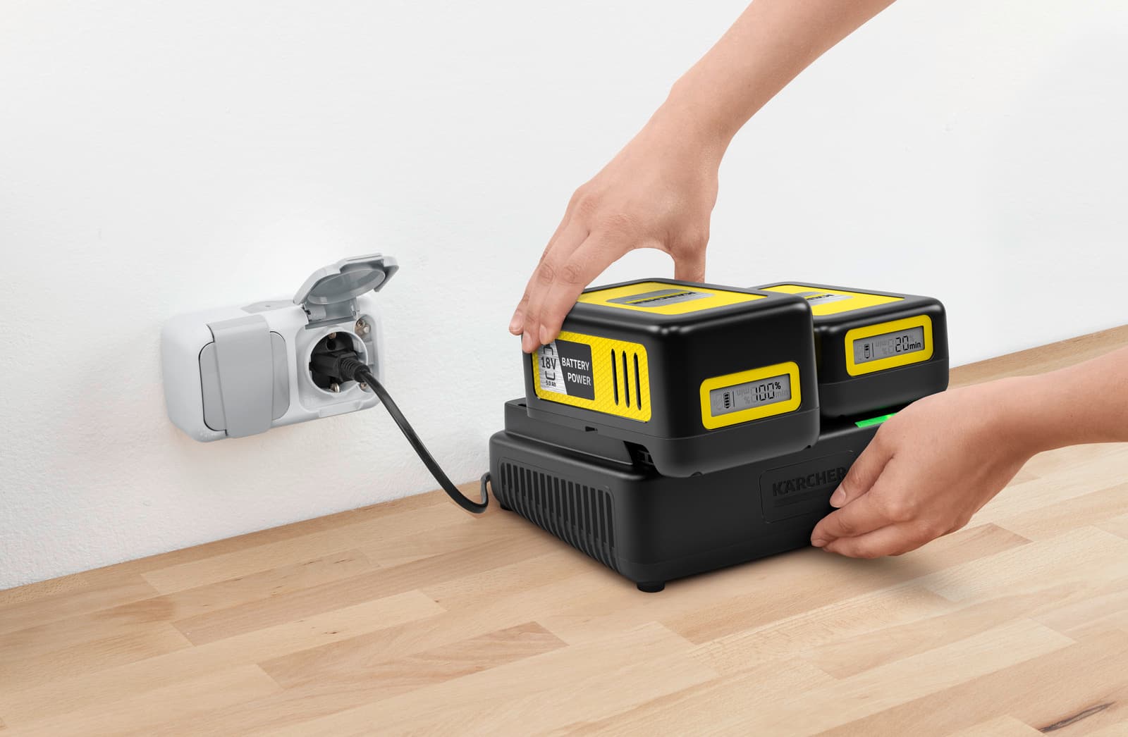 Fast battery recharger Battery Power 18V Dual 3
