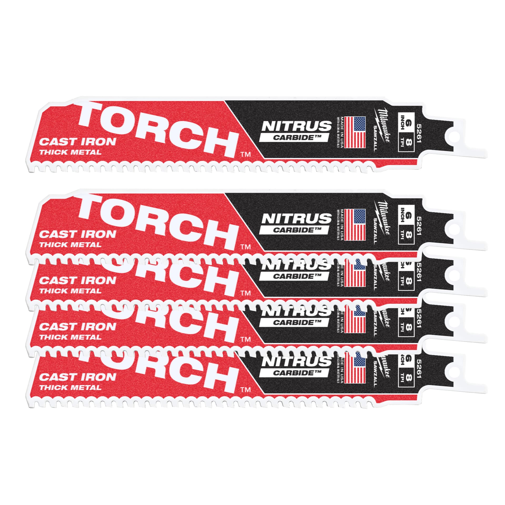 Pânze fierăstrău sabie TCT TORCH NITRUS 150x8T - 5 buc, 5 bucăți