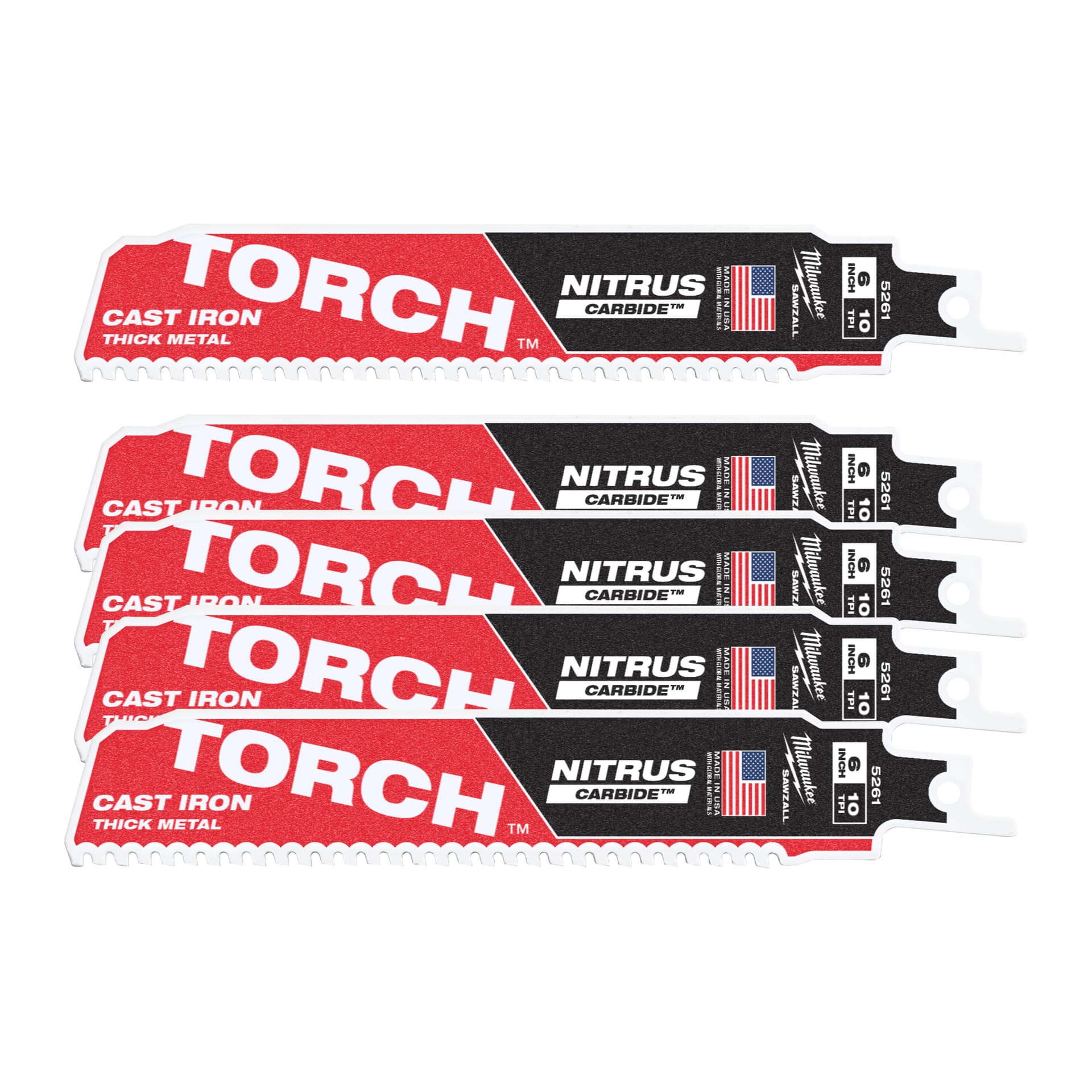 Pânze fierăstrău sabie TCT TORCH NITRUS 150x10T - 5 buc, 5 bucăți