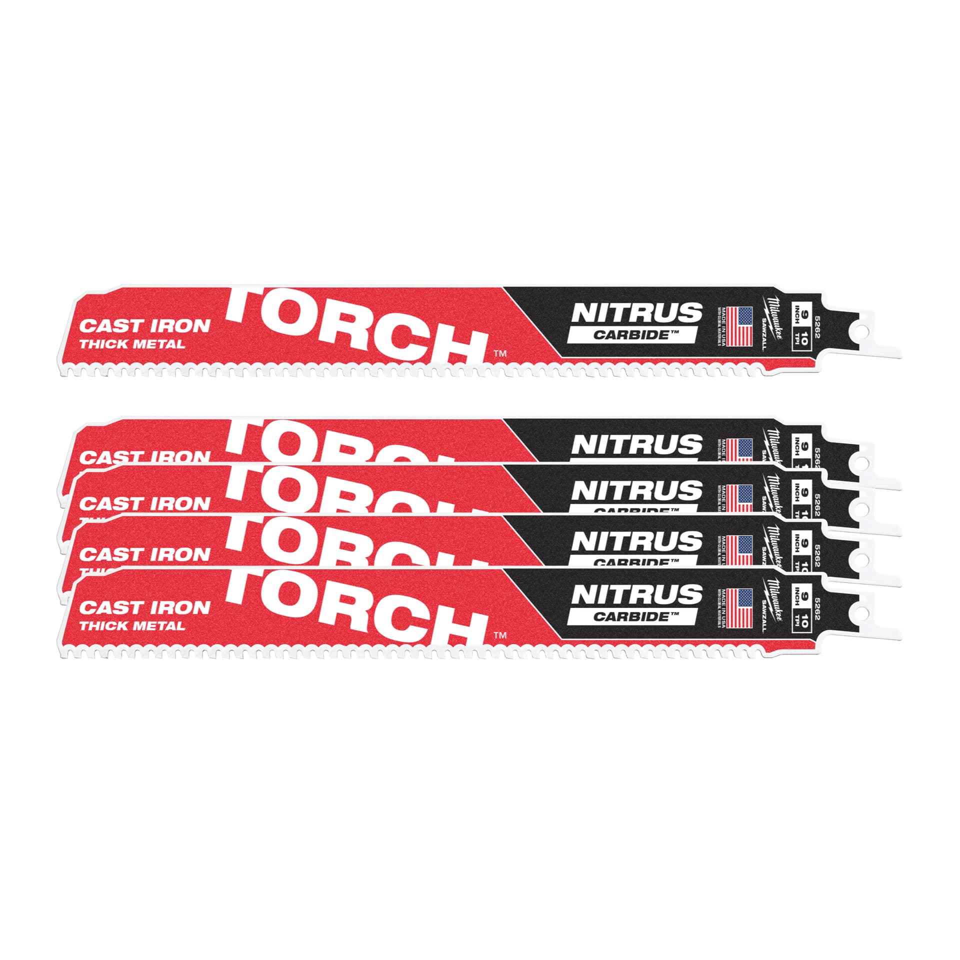 Pânze fierăstrău sabie TCT TORCH NITRUS 230x10T - 5 buc, 5 bucăți