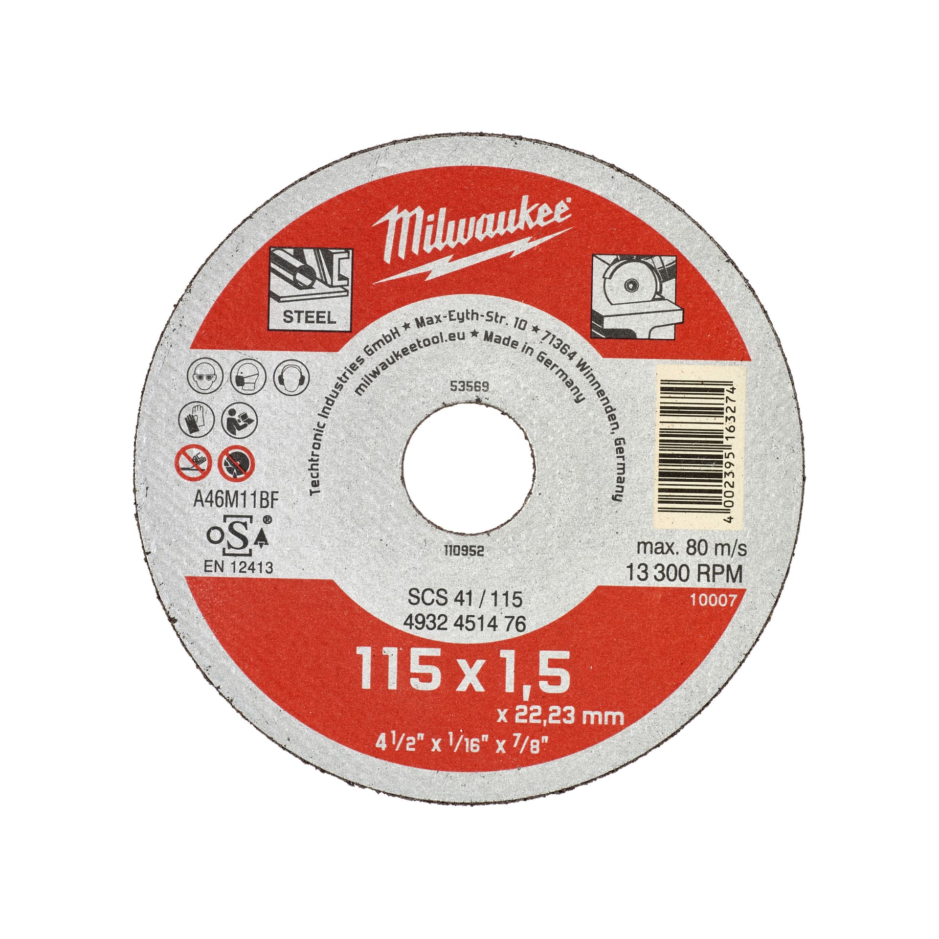 Disc pentru tăiat metal Contractor 115X1,5