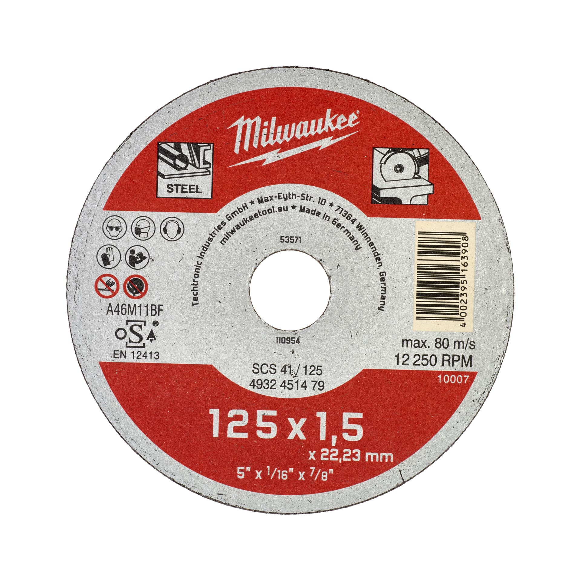Disc pentru tăiat metal Contractor 125X1,5