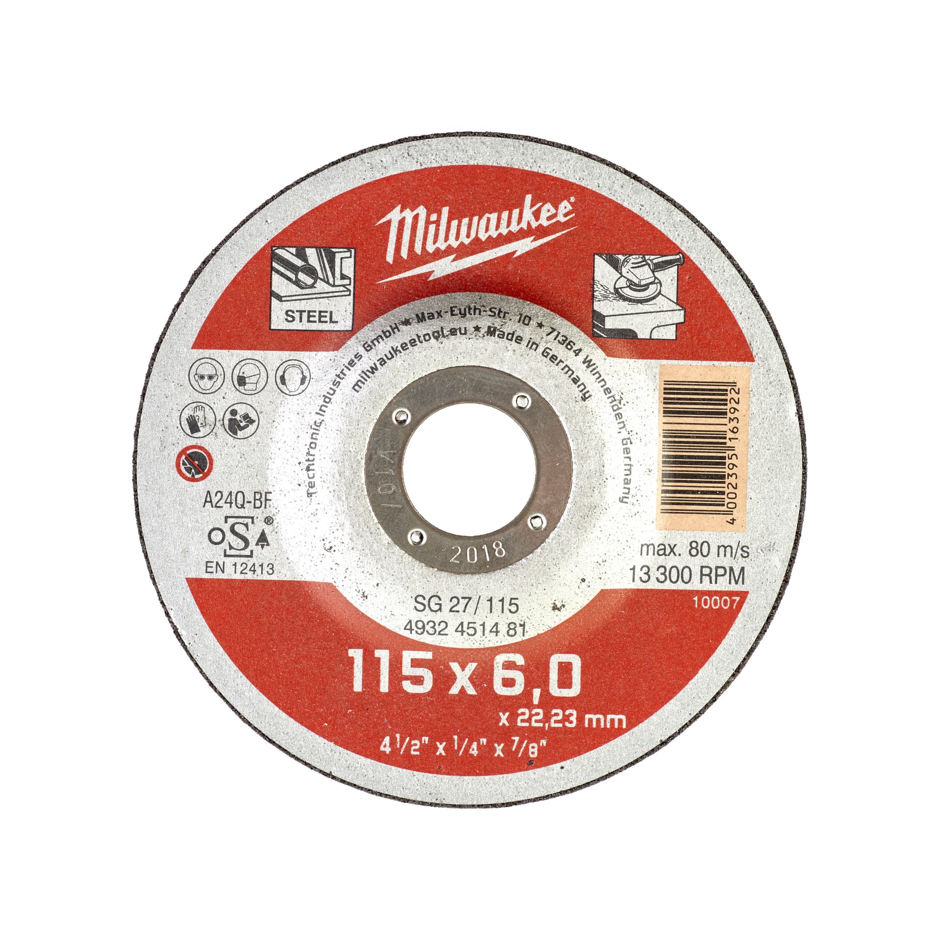 Disc pentru șlefuit metal Contractor 115X6