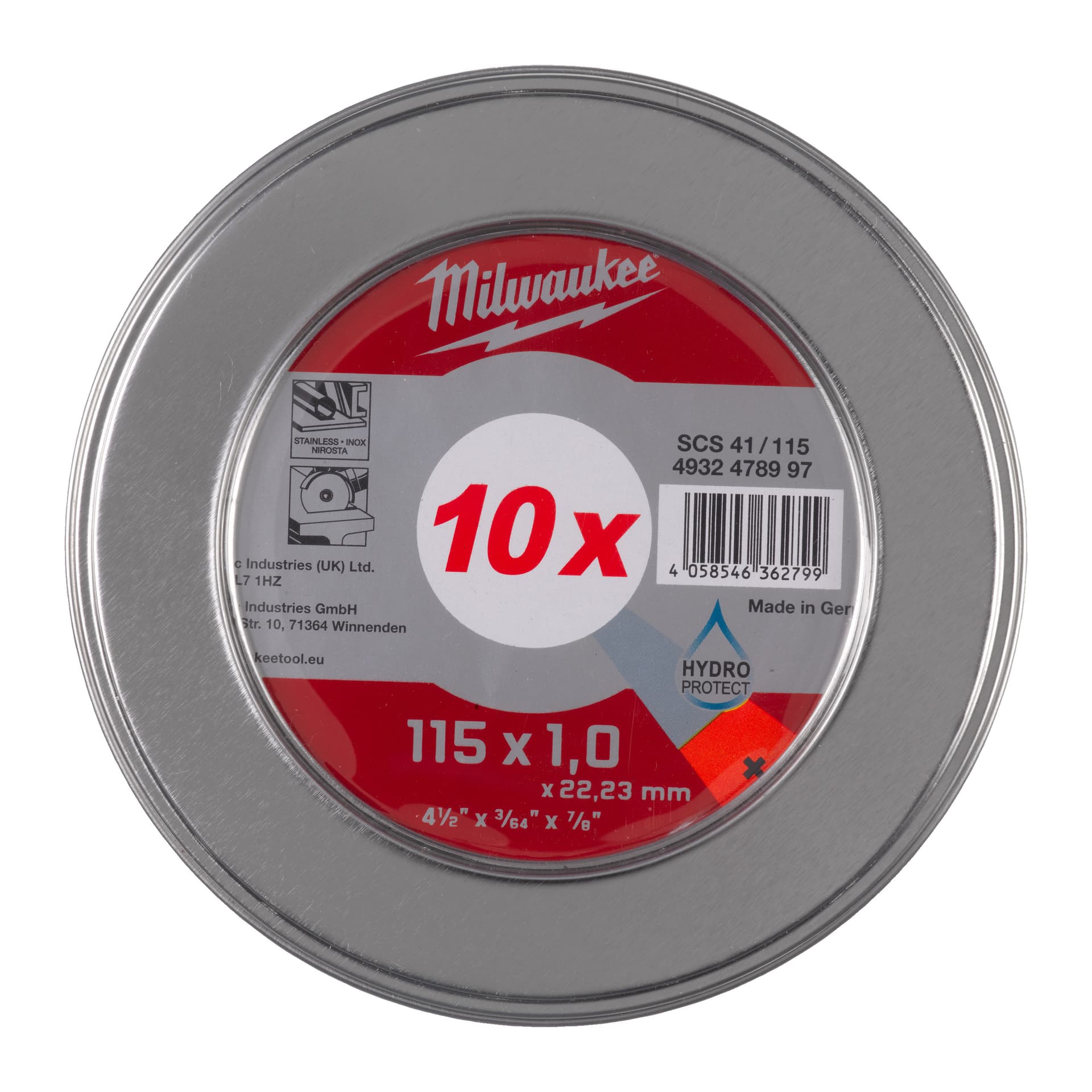 Disc debitare oțel 115x1 - cutie metalică cu 10 bucăți