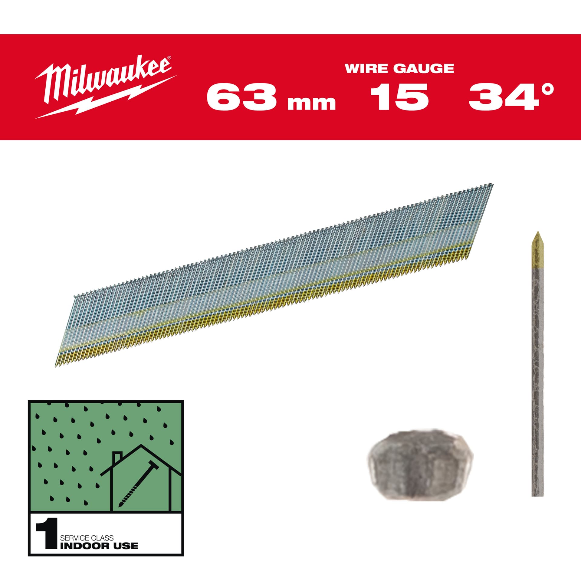 Cuie 15G, 34, 63mm, G, 2.500 bucăți