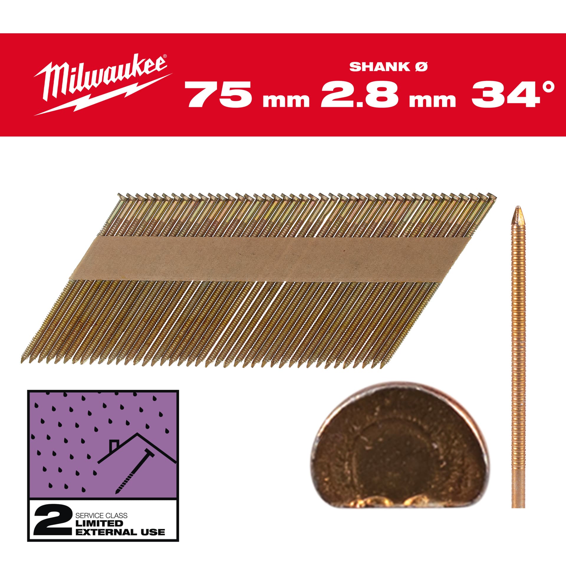 Cuie cap D, 34, 75x2,8, RS, G, 2.200 bucăți