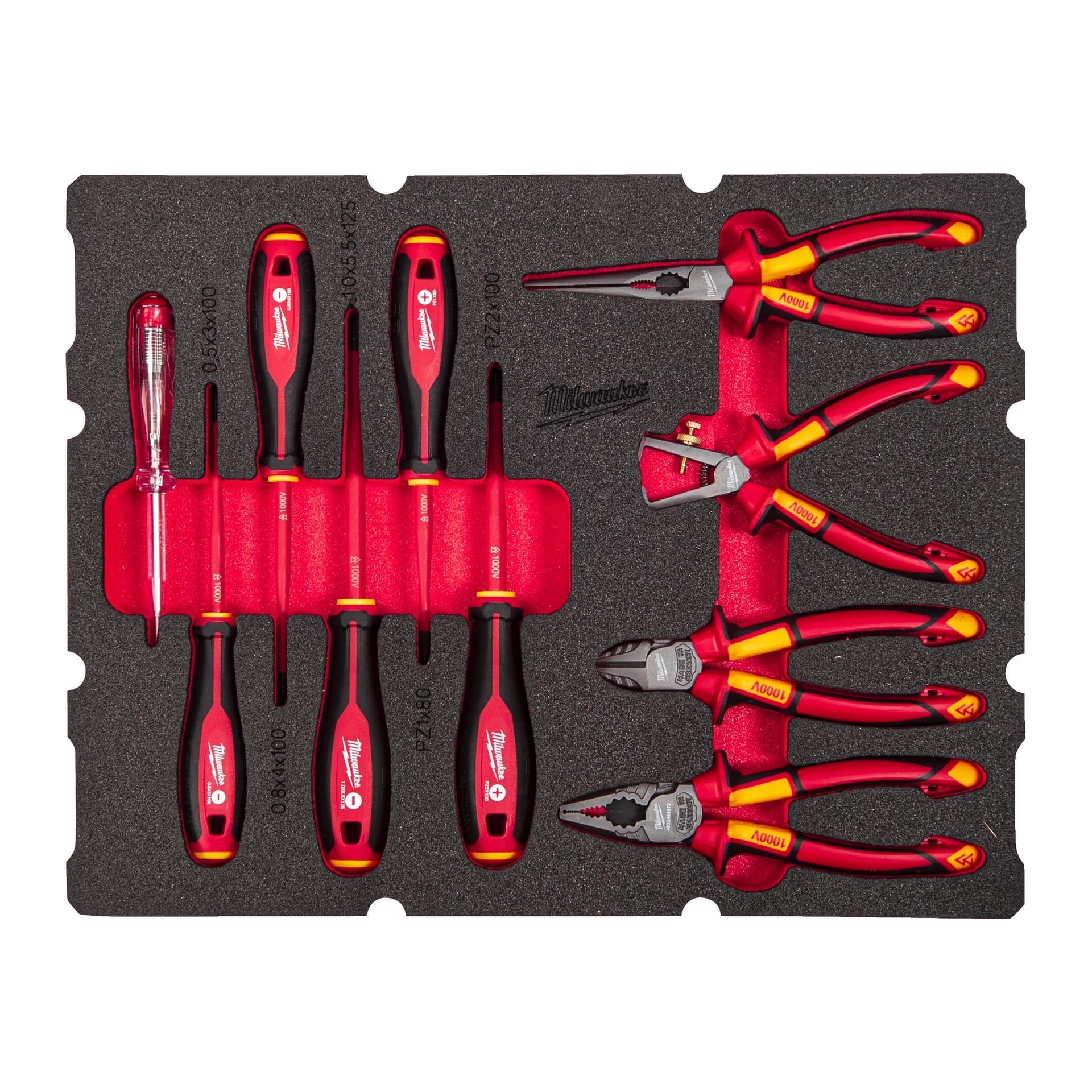 Inserție spumă Packout cu 9 scule pentru electricieni
