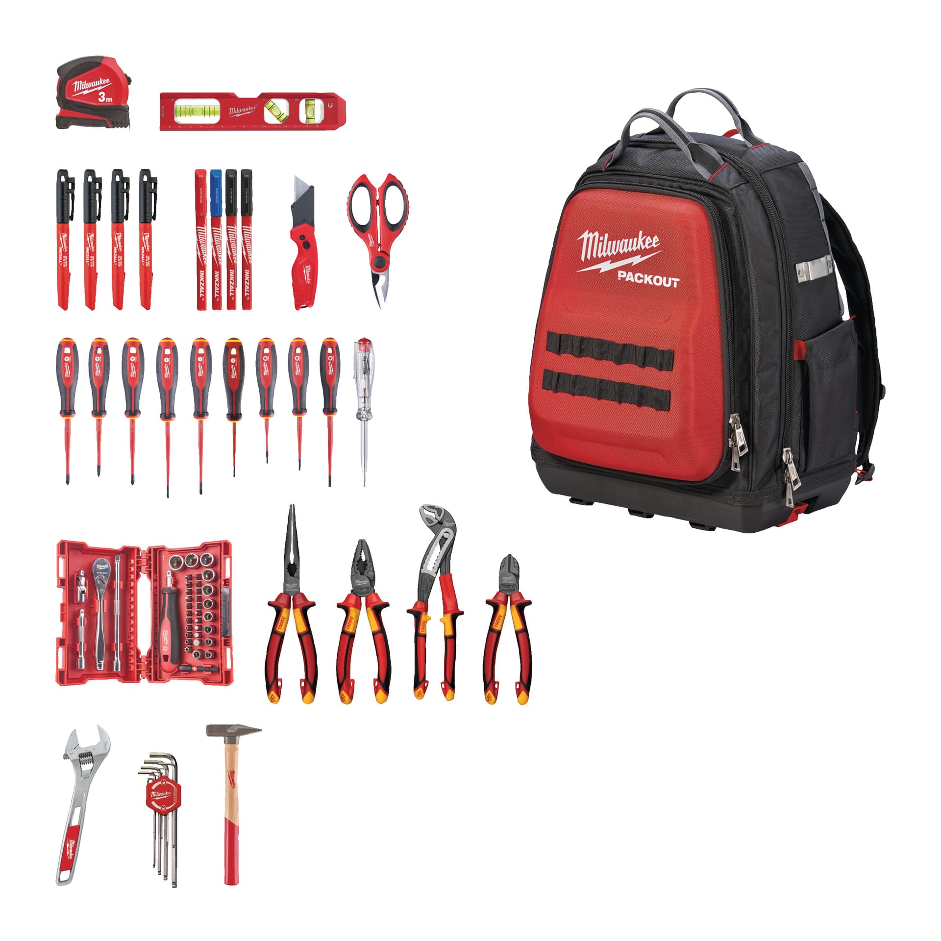 Setul de unelte pentru electrician, 76 de unități. în rucsacul PACKOUT™ 2