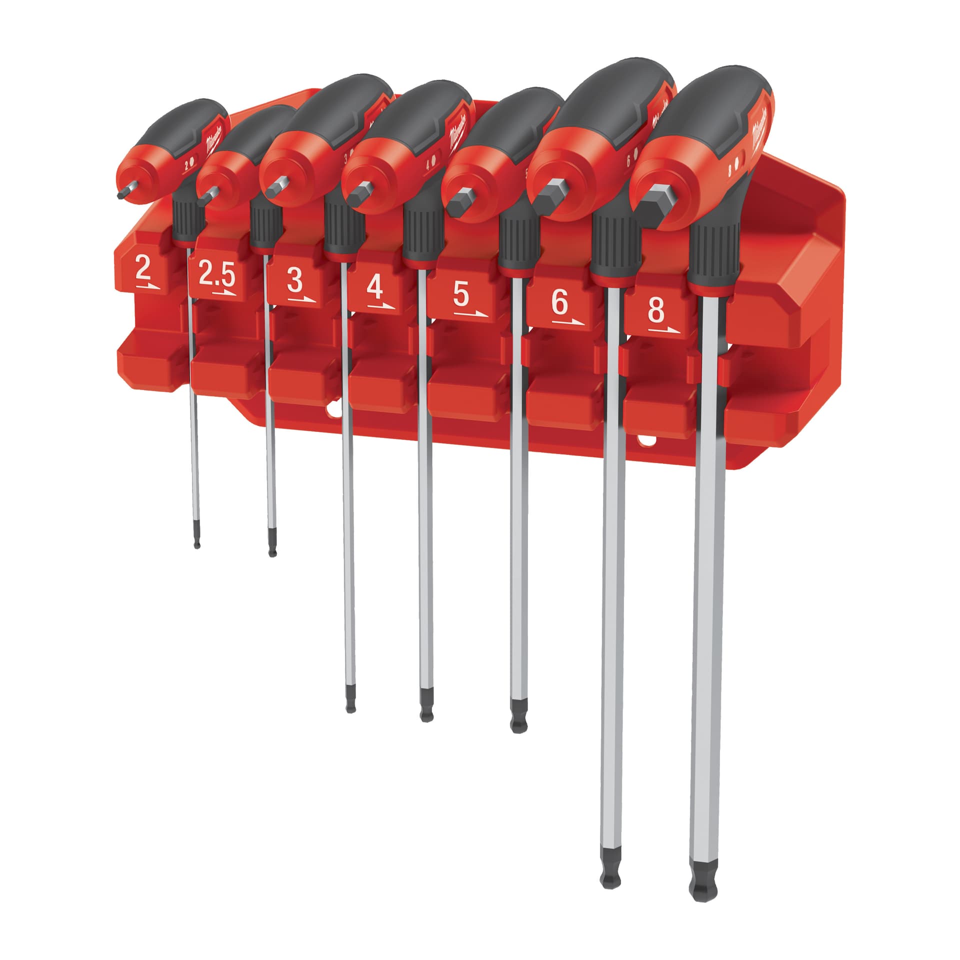 7 PC Hex Key Wrenches with Comfort Grip Set with Rack 2
