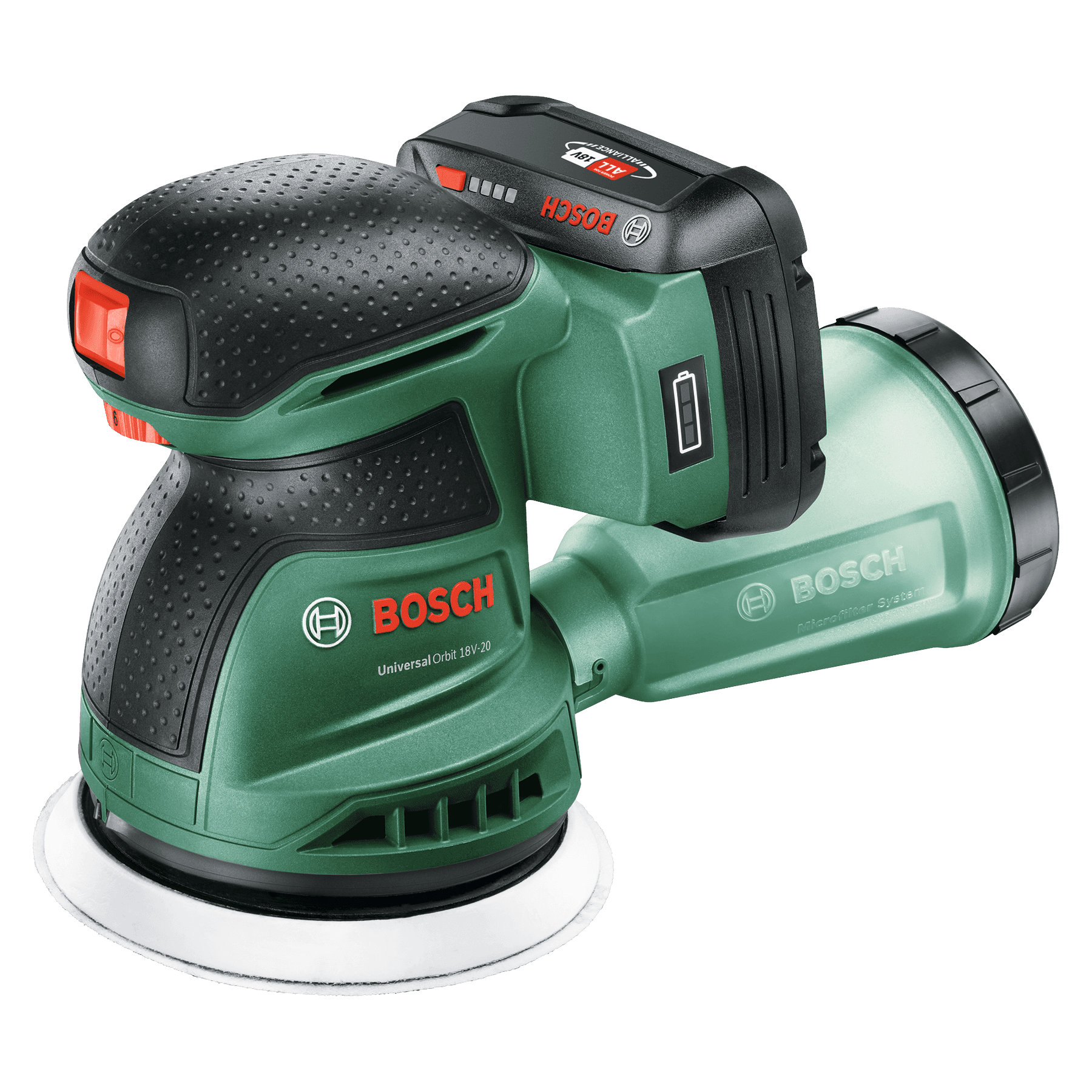 Şlefuitor cu excentric cu acumulator UniversalOrbit 18V-20